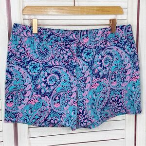 Cambridge Dry Goodsโ PaisleyโTwill Chino Shorts Blue Pink Size 10